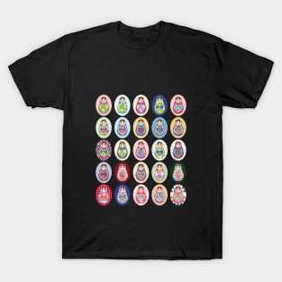 Russian dolls matryoshka illustration (2) T-Shirt